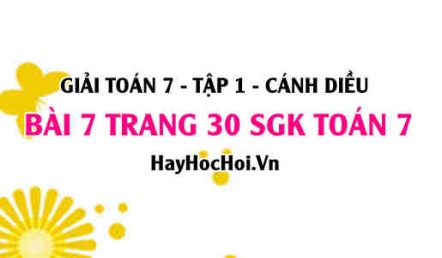 Giải bài 7 trang 30 Toán 7 Tập 1 SGK Cánh Diều